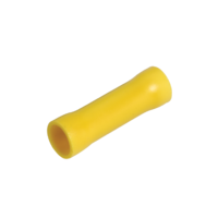 Crimp Terminal Cable Joiner Yellow 5-6mm Vinyl 100 Pce